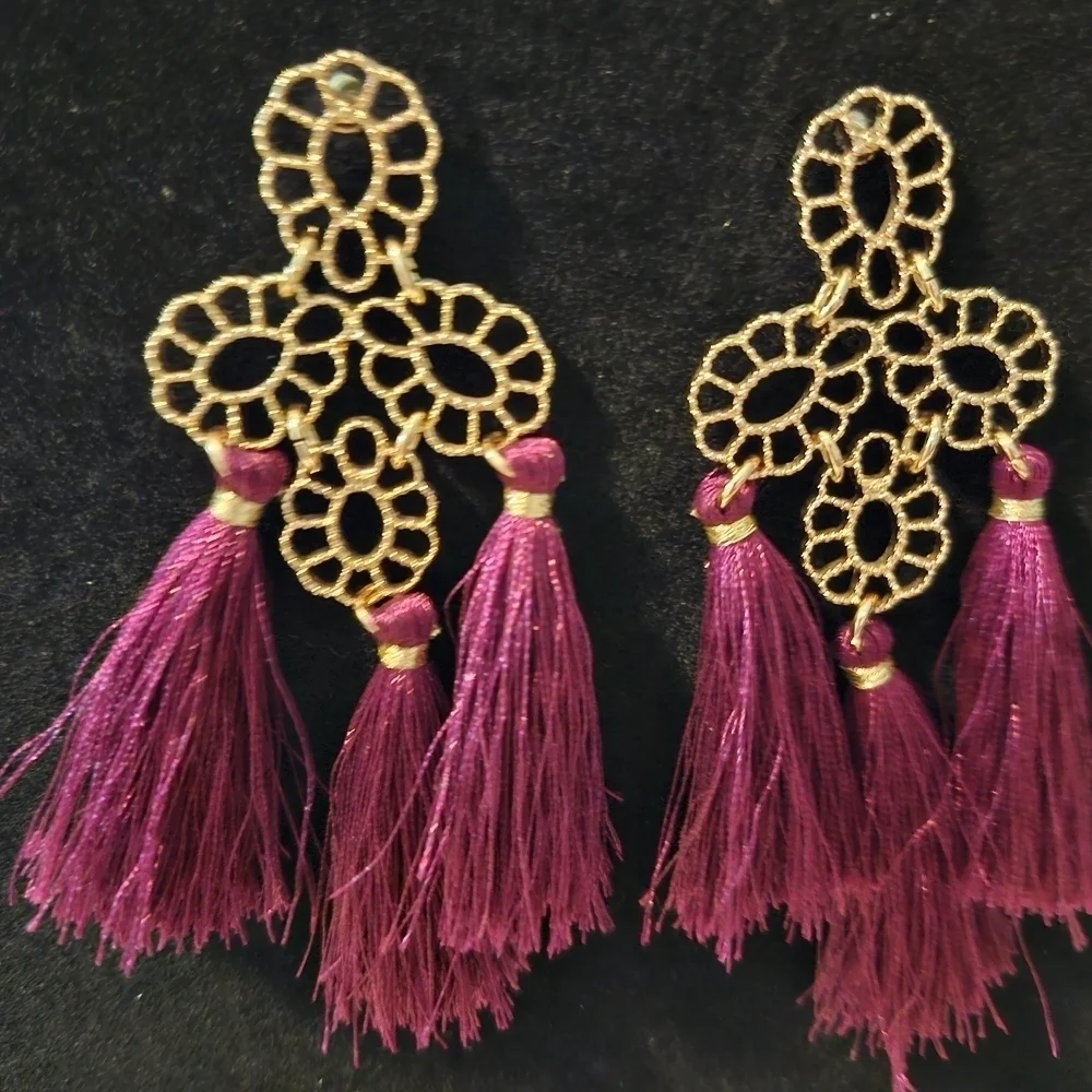NWOT Lily pulitzer Orchid Nights cherry ganache  Earrings